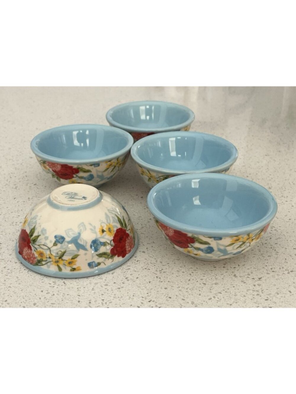 The Pioneer Woman Mini dip Dipping Bowls Sweet Rose 3.1" Set of 5 - Picture 8 of 8